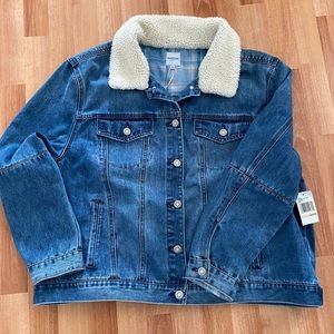 Kensie women’s denim jacket | 2X | Sherpa collar